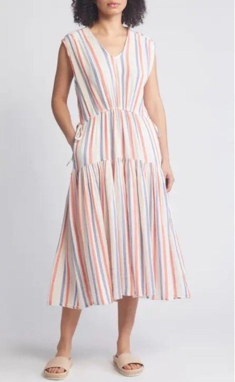 Caslon Red White & Blue Stripped Dress 2X